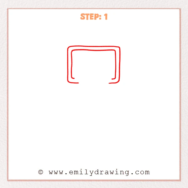 how to draw a basketball hoop - Step 1